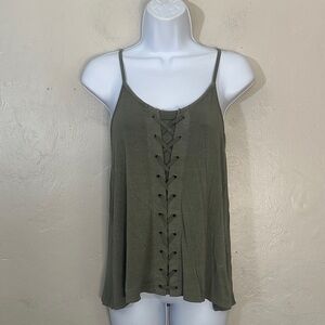 American Eagle Outfitters Khaki Lace-Up Camisole
